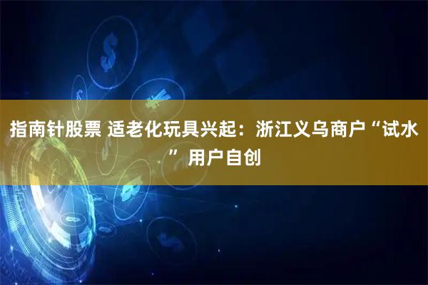 指南针股票 适老化玩具兴起：浙江义乌商户“试水” 用户自创